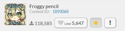 A screenshot of the Froggy Pencil brush from the Clip Studio Asset Store. The brush ID is 1893068.