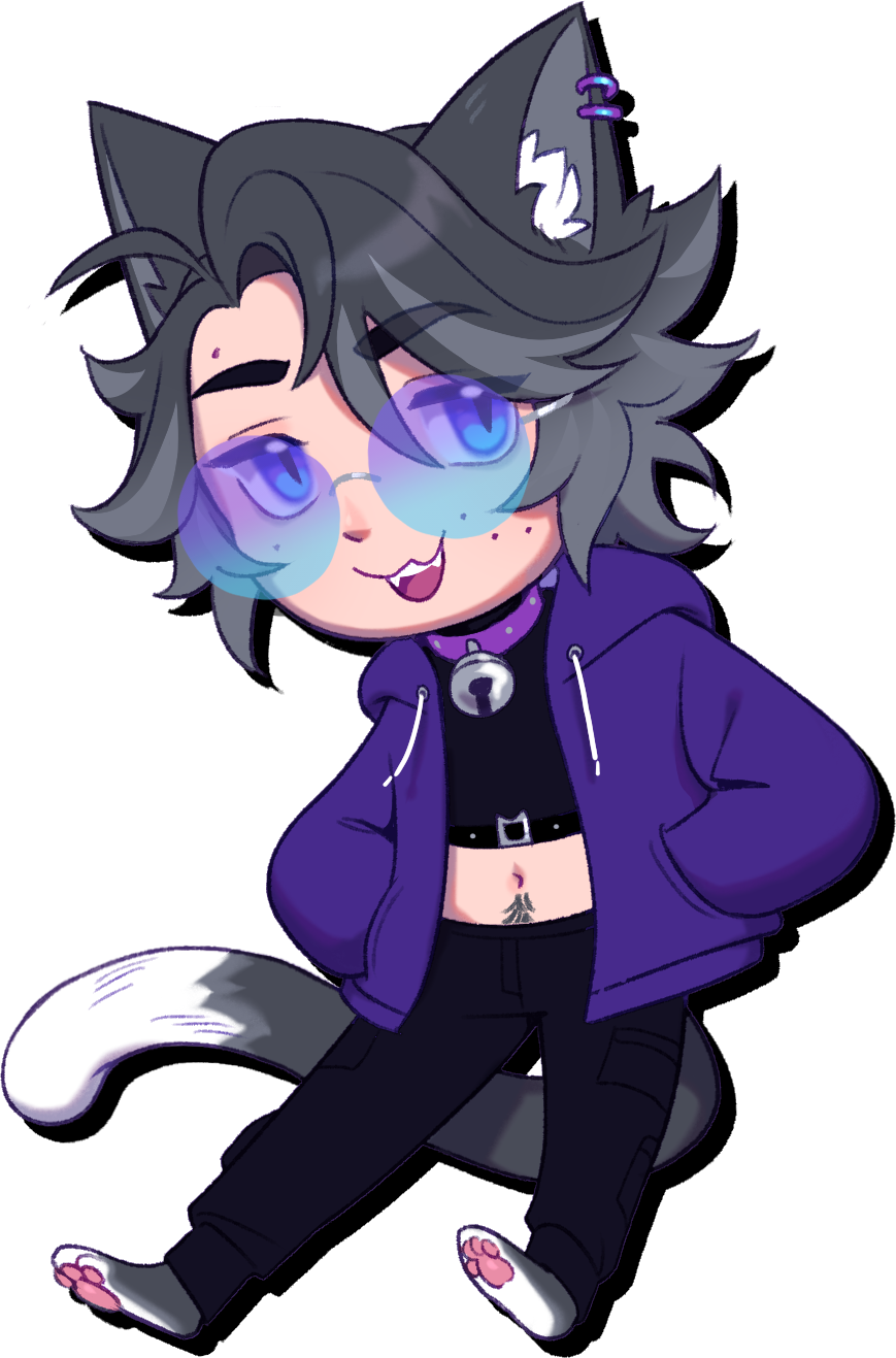 A chibi-styled drawing of my sona.